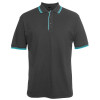 Classic Contrast Polo Gunmetal Aqua